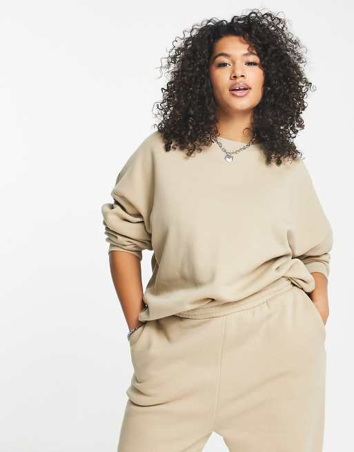 Plus Size Sweat Jogger - Beige