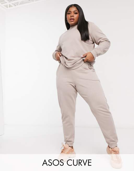 ASOS DESIGN Curve tracksuit ultimate sweatshirt sweatpants with