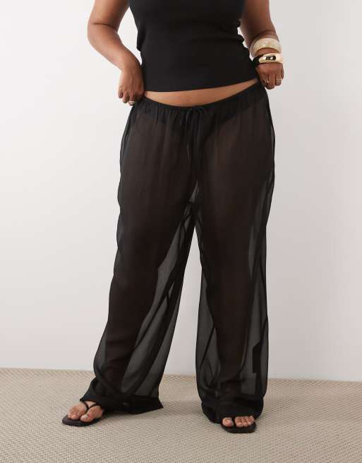 ASOS DESIGN Curve – Transparente Hose mit weitem Bein, 2 von 5