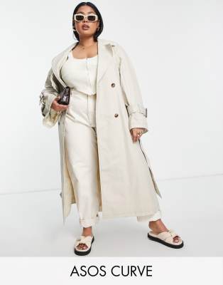ASOS DESIGN Curve chuck on trench in natural - ASOS Price Checker