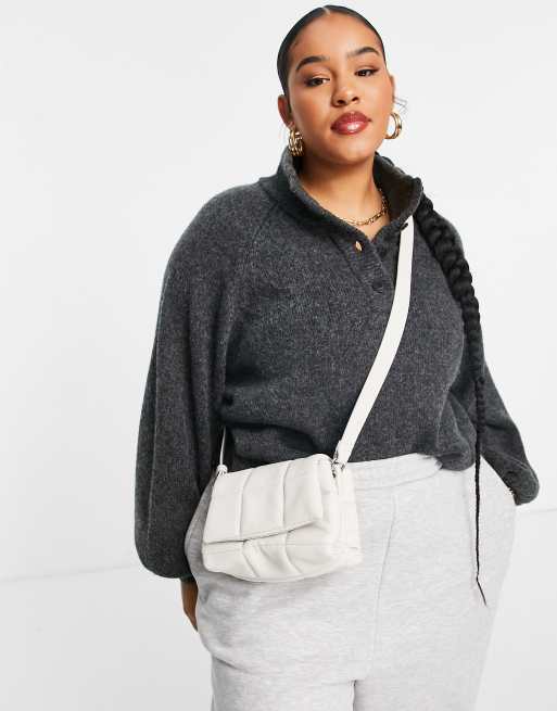 ASOS DESIGN Curve - Trui met knoopbies in grijs, 3 van 4