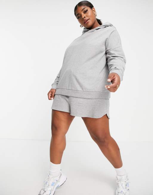 ASOS DESIGN Curve Tuta sportiva estiva con felpa con cappuccio e