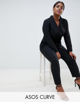 plus size tuxedo jumpsuit