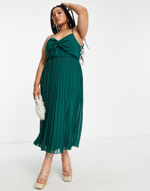 Asos plus size green dress best sale