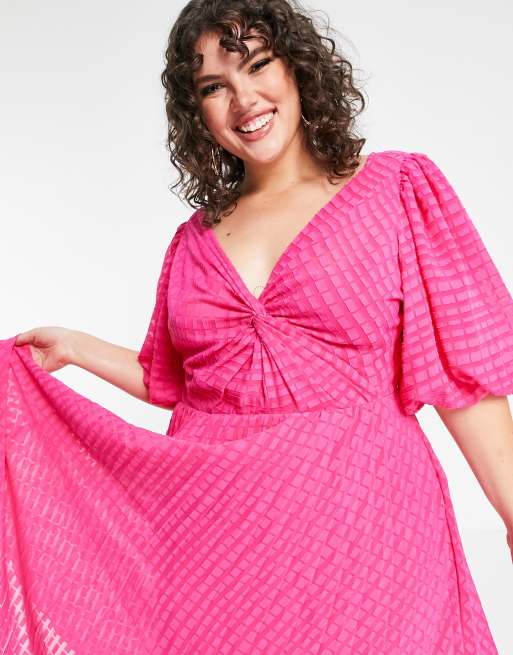 plus size pink skater dress Yours London Women's Plus Size Pink Bardot Floral Skater Dress Size 22-24