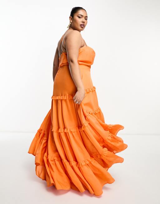 Forever 21 orange maxi hot sale dress