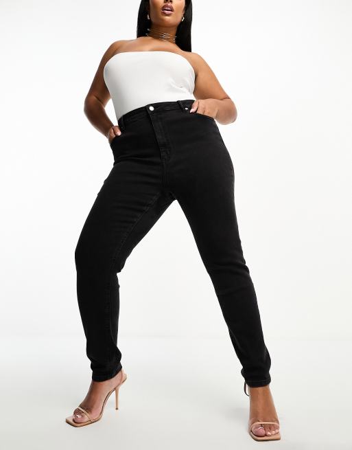 ASOS DESIGN Curve – Ultimate – Bleksvart, skinny jeans med beläggning, 3 av 5