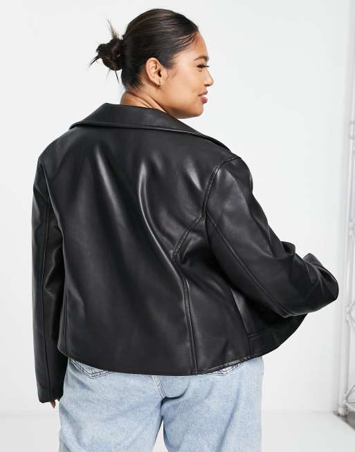 ASOS DESIGN Curve - Ultimate - Blouson style motard en similicuir - Noir, 2 de 4