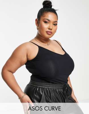 Asos Curve Asos Design Curve Ultimate Cami With V-neck In Black