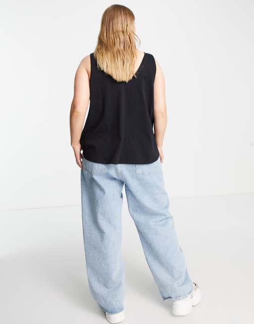 ASOS DESIGN Curve - Ultimate - Confezione da 2 canotte in cotone con scollo rotondo - RISPARMIA - MULTI, 2 di 4