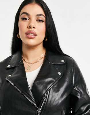 asos curve leather jacket