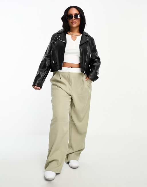 Cotton On Curve high waist pants in stone