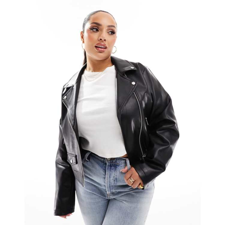 Asos plus sale size leather jacket