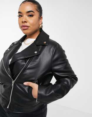 black leather biker jacket plus size