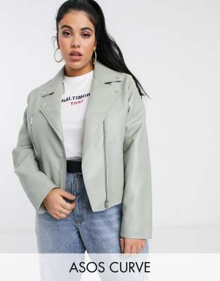 asos plus size leather jacket