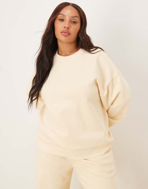 ASOS DESIGN Curve - Ultimate - Felpa oversize color latticello con interno spazzolato