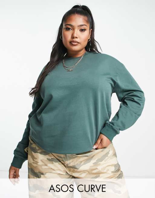 ASOS DESIGN Curve - Ultimate - Felpa verde acqua
