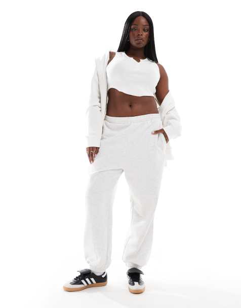 ASOS DESIGN Curve – Ultimate – Gråmelerade mjukisbyxor - view 1
