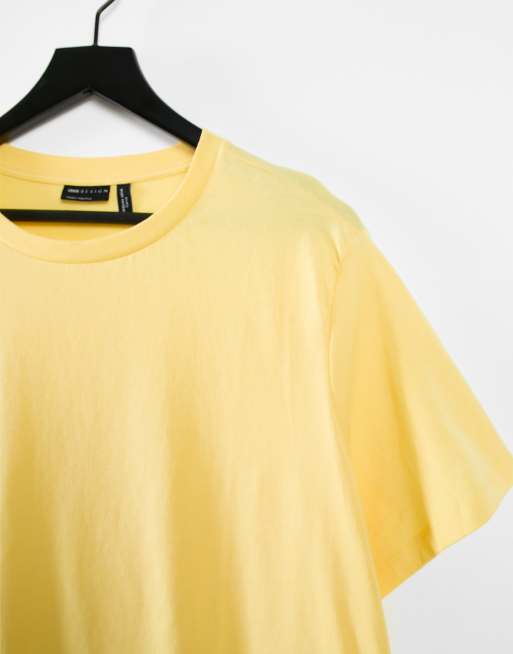ASOS DESIGN Curve - Ultimate - Gul T-shirt med rund hals i bomuld - YELLOW, 3 af 4