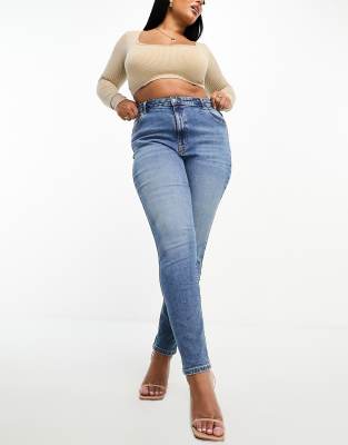 ASOS DESIGN Curve - Ultimate - Jean skinny - Bleu