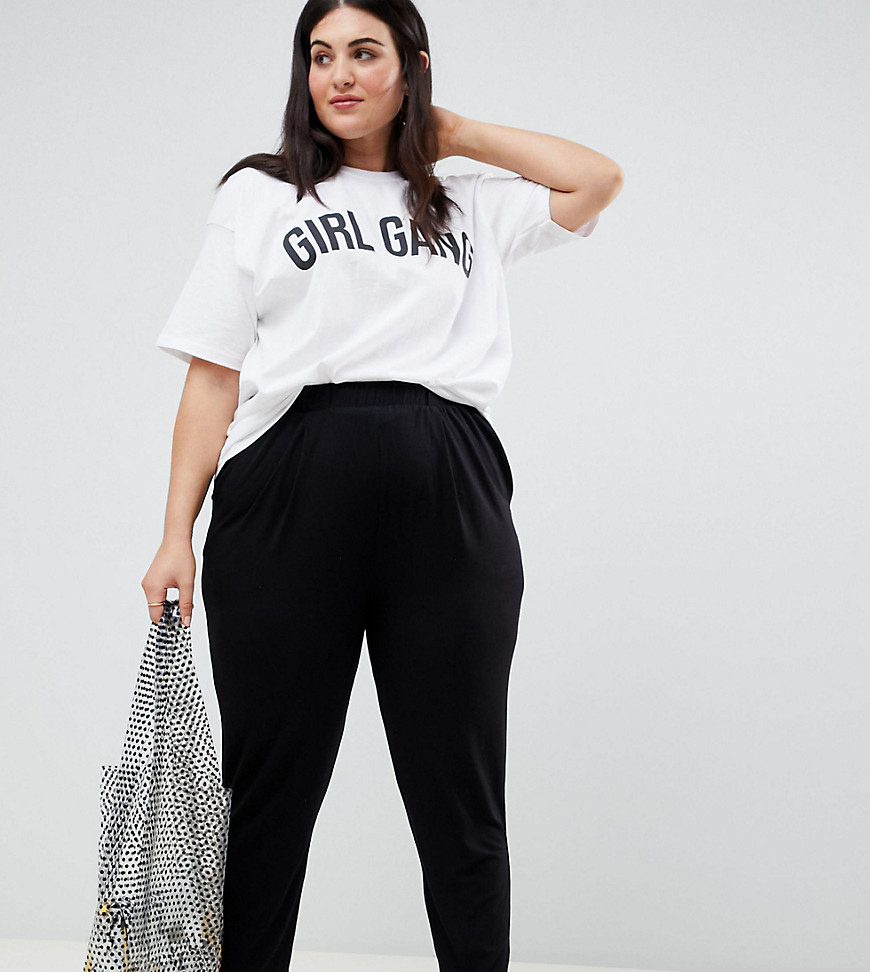 Plus-size trousers by ASOS DESIGN Put the jeans away for a day High rise Stretch waistband Side pockets Tapered leg Relaxed fit
