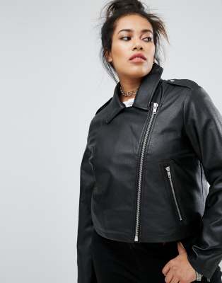 asos plus size leather jacket