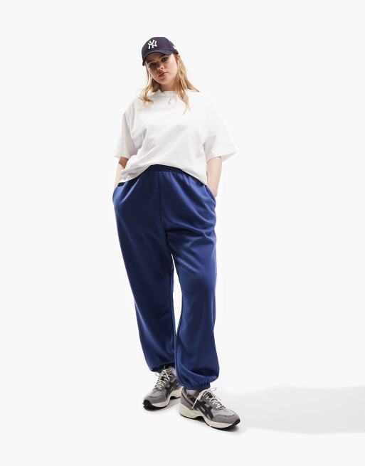 ASOS DESIGN Curve - Ultimate - Marineblå joggingbukser