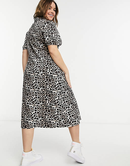 ASOS DESIGN Curve ultimate midi tea dress in leopard print | ASOS