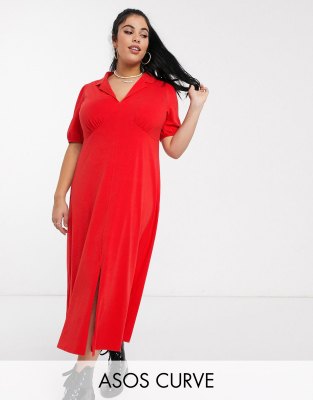 asos plus size red dress