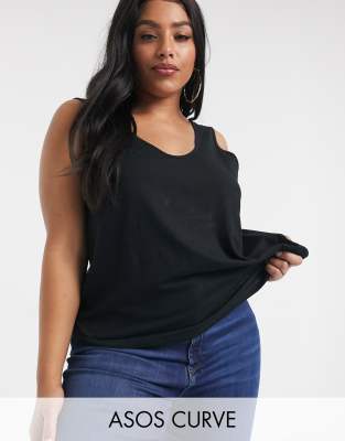 asos black vest top