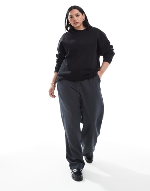 ASOS DESIGN Curve – Ultimate – Oversize-Sweatshirt in Schwarz mit weicher Innenseite, 4 von 4