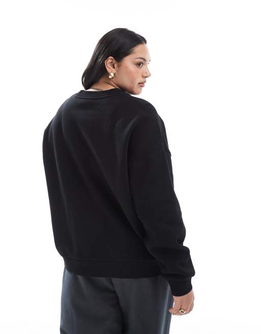 ASOS DESIGN Curve ultimate oversized brushback sweatshirt in black