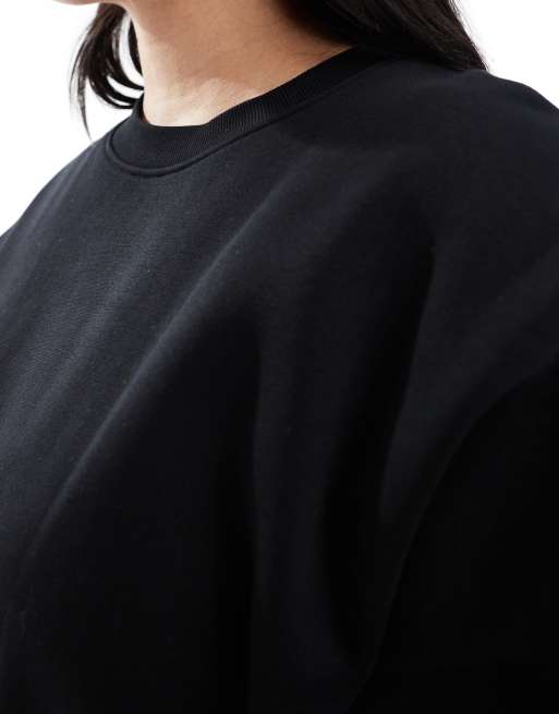 ASOS DESIGN Curve ultimate oversized brushback sweatshirt in black