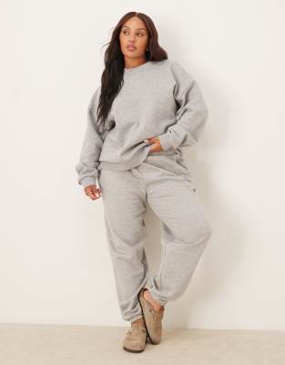 Asos Curve Asos Design Curve Ultimate Oversized Brushback Sweatshirt In Gray