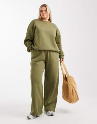 Asos Curve Asos Design Curve Ultimate Oversized Brushback Sweatshirt In Green