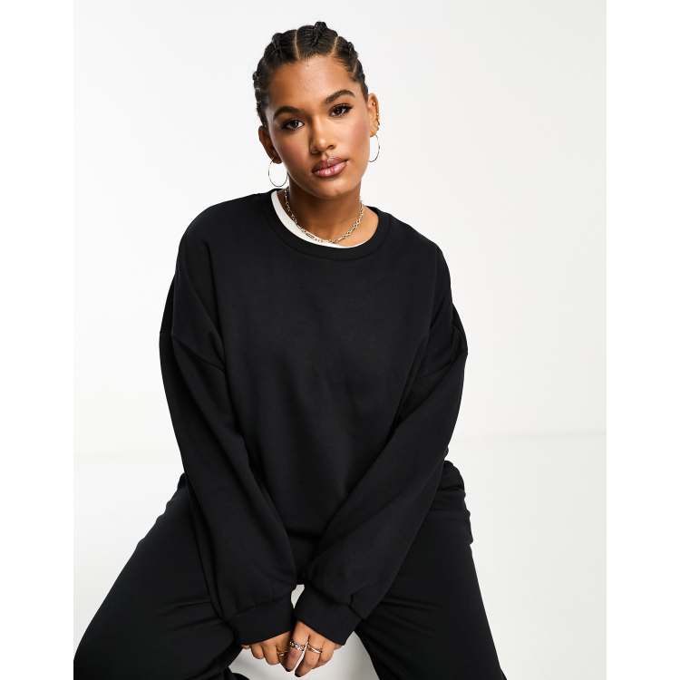 ASOS DESIGN Curve ultimate oversized sweatshirt co-ord in black 