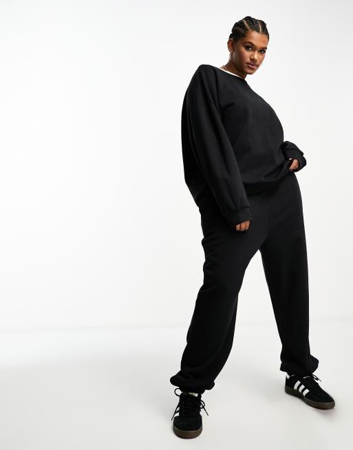 ASOS DESIGN Curve ultimate oversized sweatshirt in black part of a set