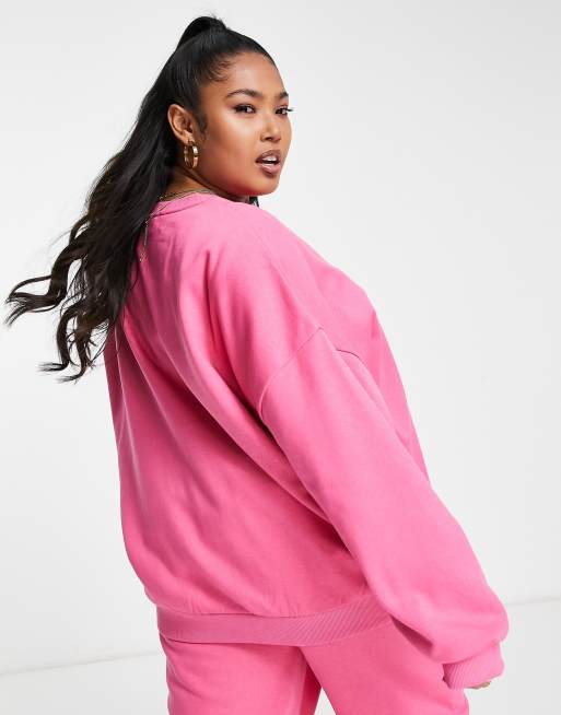 ASOS DESIGN Curve ultimate oversized sweatshirt in pink (part of a set)