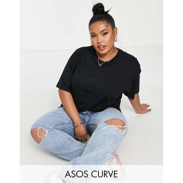 Plus Size Black Oversized T-Shirt