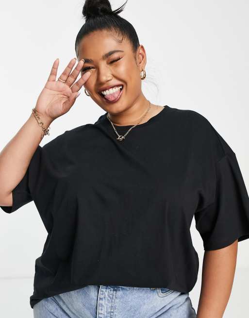 ASOS DESIGN Curve ultimate oversized t-shirt in black | ASOS