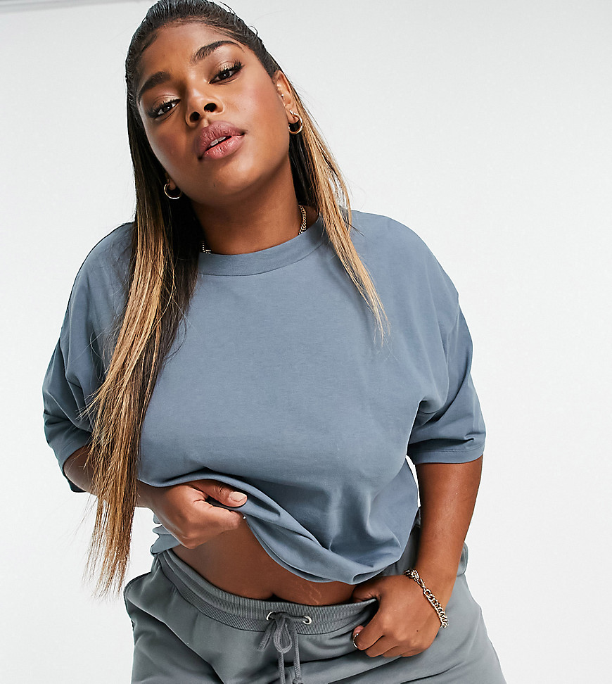ASOS DESIGN Curve ultimate oversized t-shirt in dolphin gray-Grey