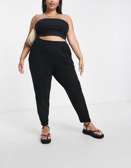ASOS DESIGN Curve ultimate peg pants in black