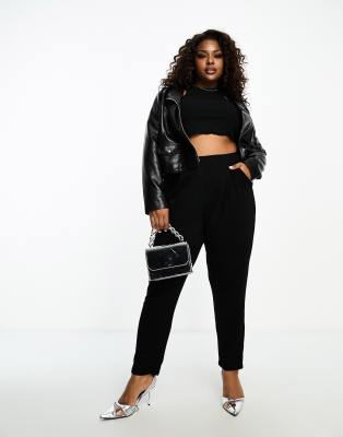 ASOS DESIGN Curve ultimate peg pants in black