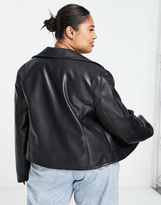 Asos curve leather jacket on sale