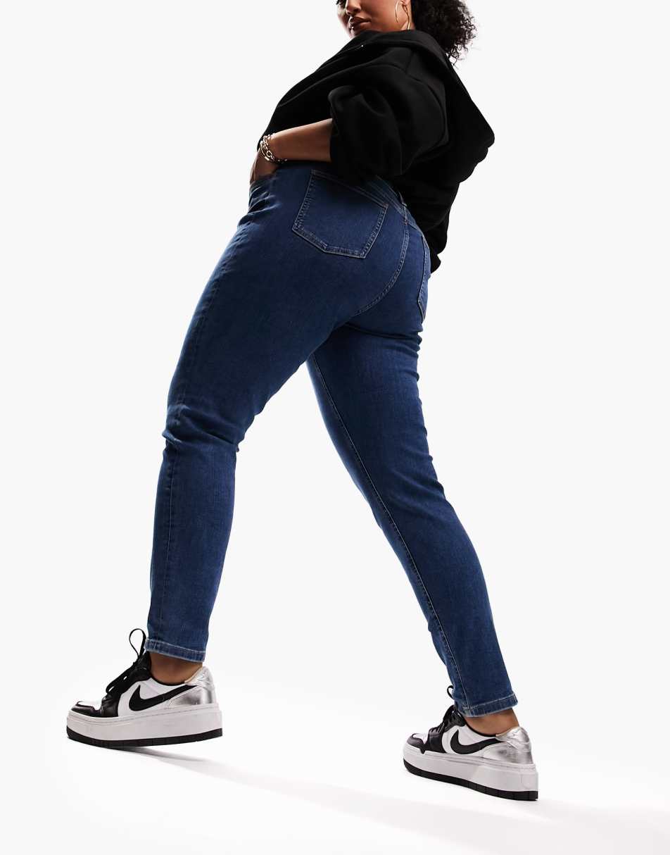 Topshop Maternity overbump comfort stretch Mom jeans in bleach