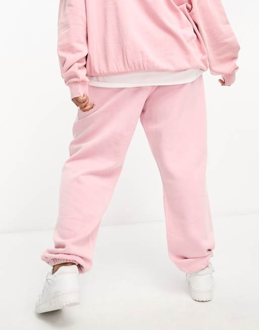 ASOS DESIGN Curve ultimate sweatpants in washed pink part of a set