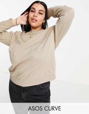 ASOS DESIGN Curve ultimate sweatshirt in sand