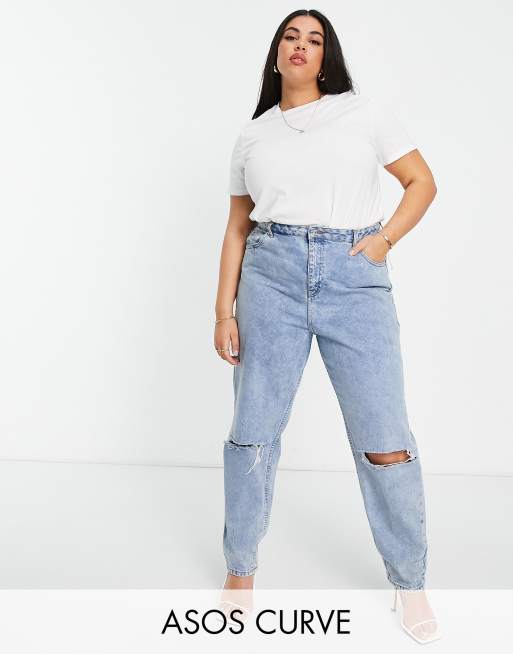 ASOS DESIGN Curve - Ultimate - T-shirt girocollo bianca in misto cotone - WHITE