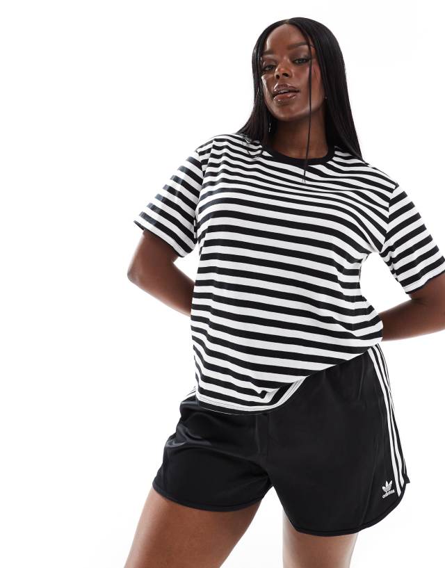 ASOS DESIGN Curve ultimate t-shirt in black and white stripe