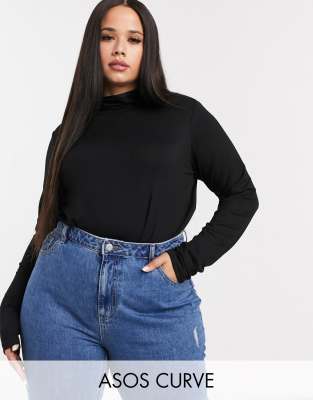 asos black long sleeve top